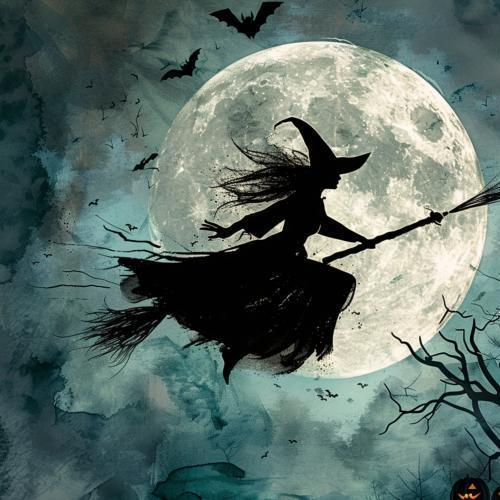 halloween witch on broom moon 17187662248Fe 840 500 copy copy